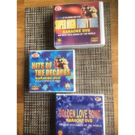 3 Pack DVD Engelsk Karaoke 1167 låtar